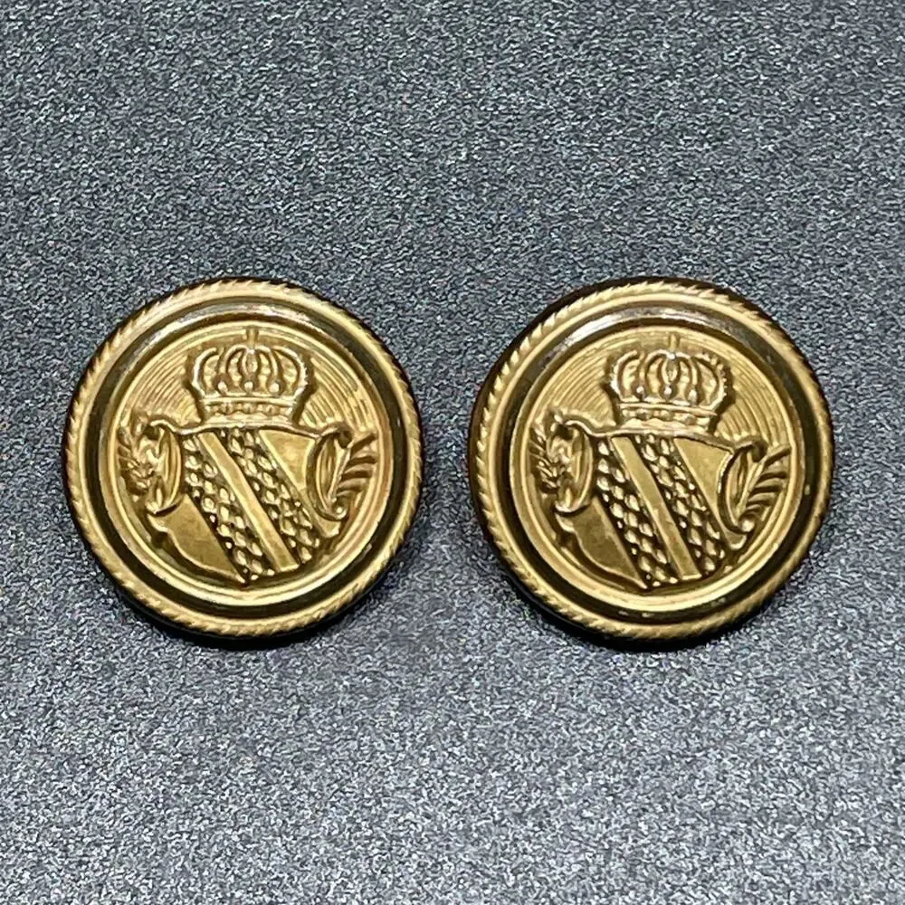 8 Vtg Georges Marciano Metal Gold Tone Blazer Buttons Crown Shield Rope Border
